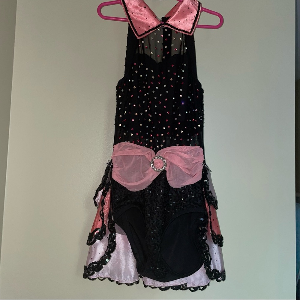Old Broadway Jazz Half Skirt With Mesh Cutouts Dance Costume